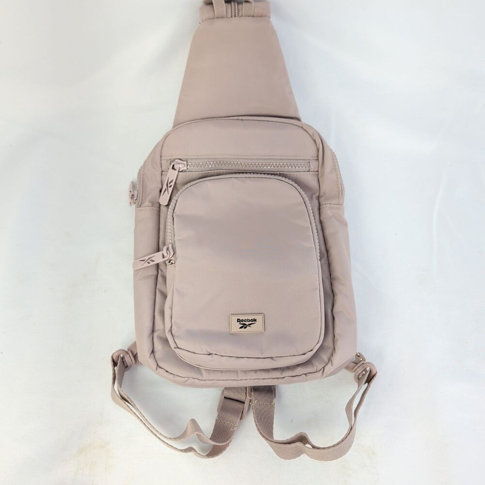 Reebok Sling Bag Crossbody Backpack Womens Mauve Pink One Size Travel Chest Pack